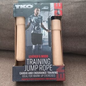 Leather & wood training jump rope